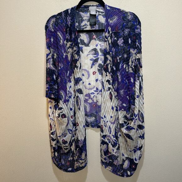 Chico’s Cool-Toned Wheat Mesh Jacket Size L/XL - Picture 2 of 6